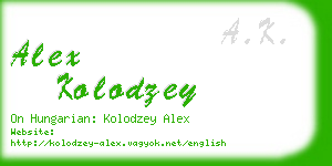 alex kolodzey business card